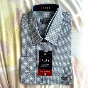 Van Heusen Men’s Dress slim Fit Stretch Shirt size17 Collar 36/37 sleeve length